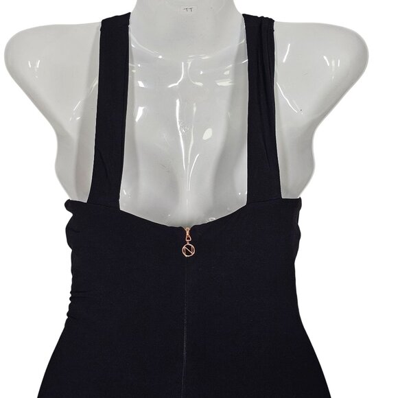 Nookie Belisse Gown Black Halter Maxi Dress Cut-Out Twist Front High-Slit XS NWT - Picture 6 of 16